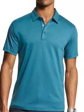 Michael Kors Teal Blue Short-Sleeve Polo